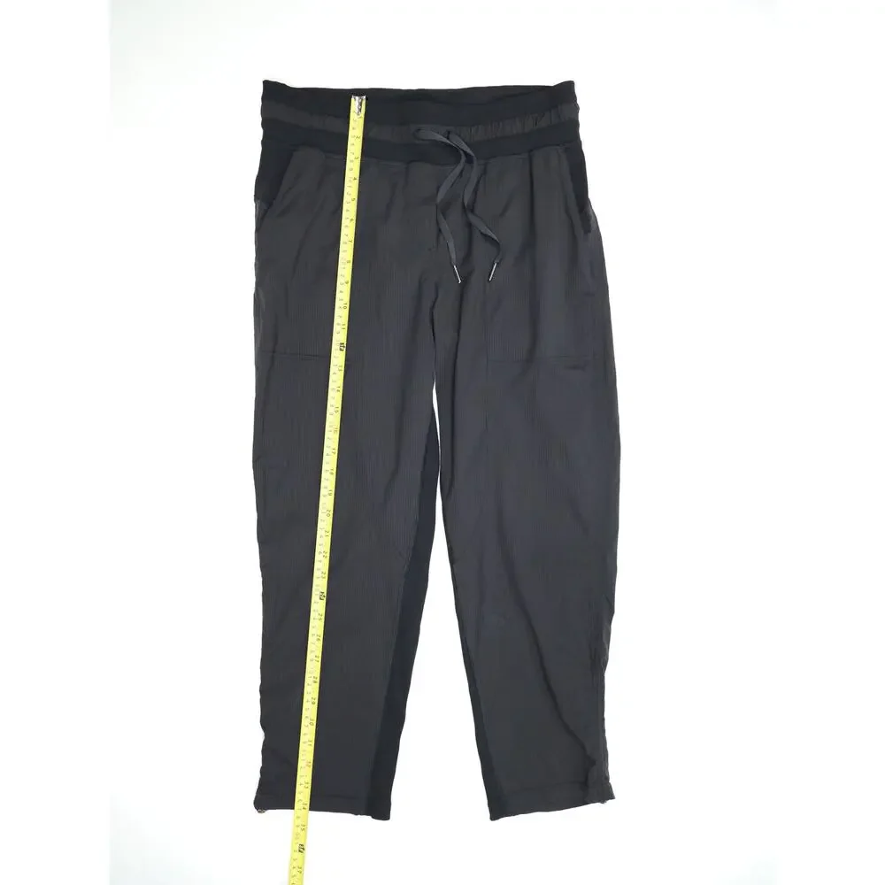 Lululemon Black Woven Jogger Pants 8 Adjustable Hem Minimalist Athleisure Travel - Picture 8 of 12